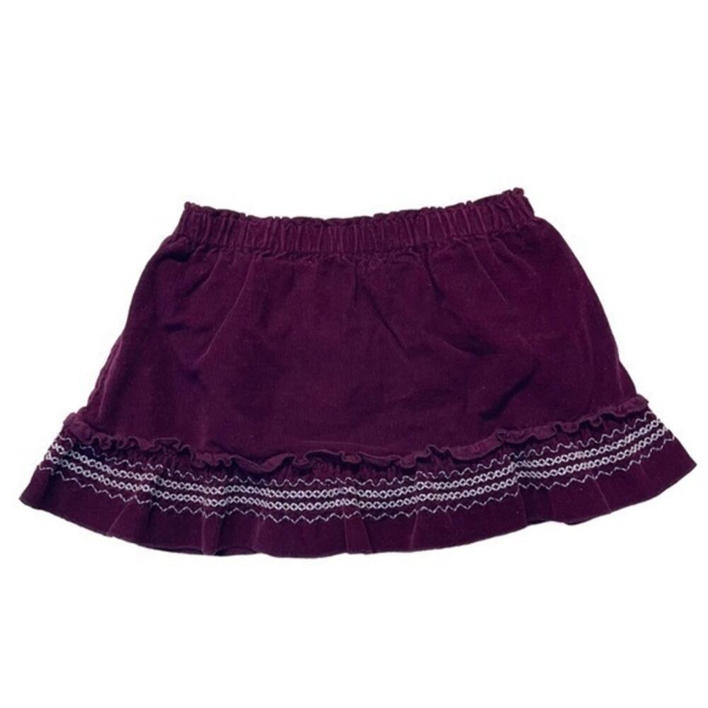 Covington Courdroy Skirt Smocked Ruffle plum purple girls Size 18 Months